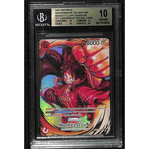 BGS 10 Monkey.D.Luffy Signed SP 1st Anniversary Special Card ST01-012