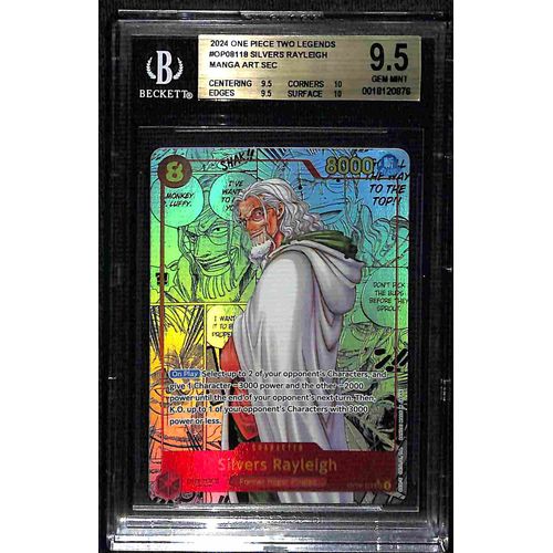 BGS 9.5 Silvers Rayleigh Manga Art SEC OP08-118 - 2024